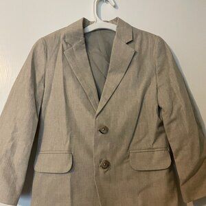 Boys Khaki Suit & Navy Sports Jacket